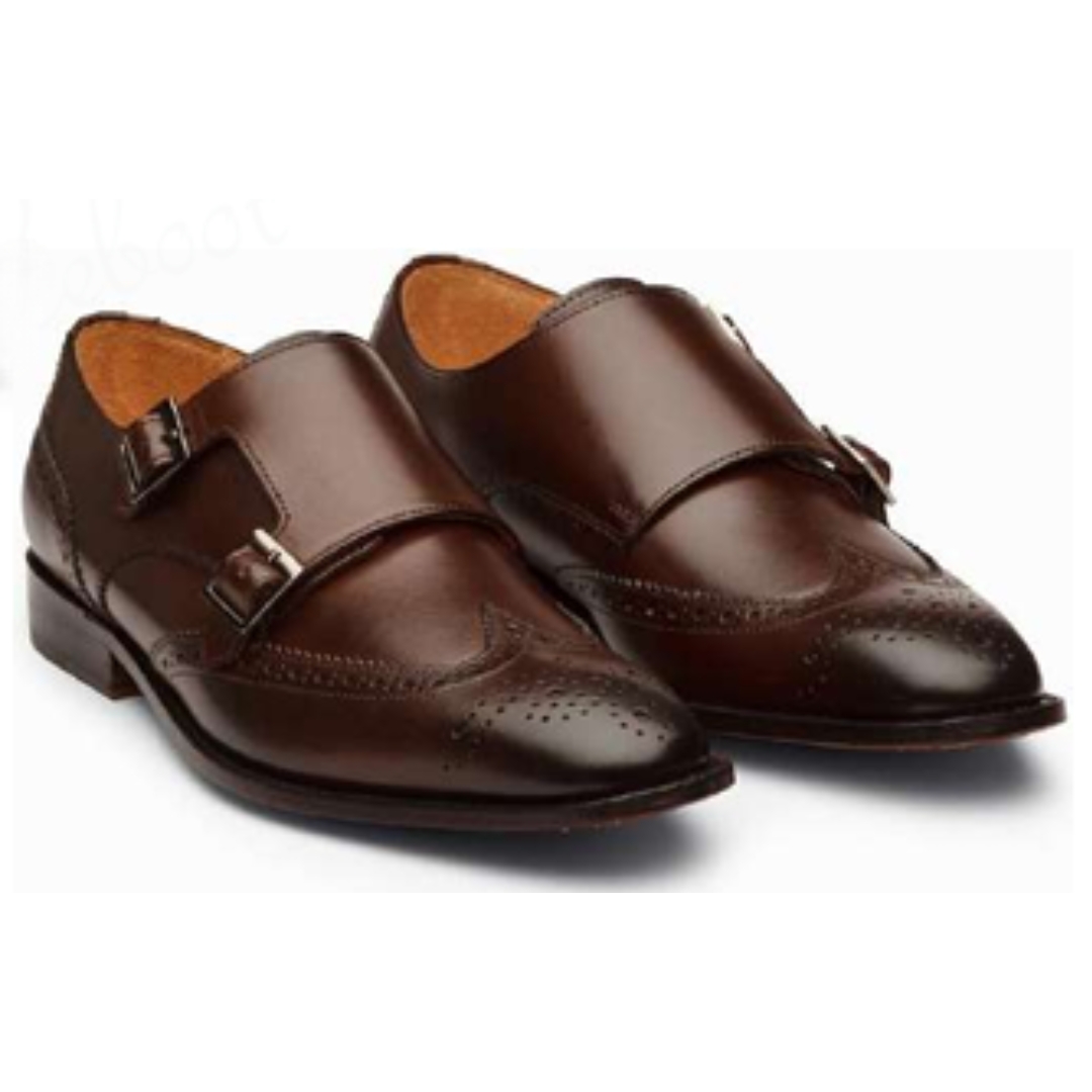 Leather Classic Monk Strap Shoes